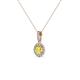 2 - Azaria Yellow Sapphire and Diamond Halo Pendant 