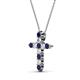 3 - Abella Blue Sapphire and Diamond Cross Pendant 