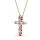 3 - Abella Pink Sapphire and Diamond Cross Pendant 