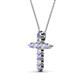 3 - Abella Tanzanite and Diamond Cross Pendant 
