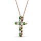 3 - Abella Green Garnet and Diamond Cross Pendant 