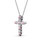 3 - Abella Pink Tourmaline and Diamond Cross Pendant 