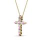 3 - Abella Pink Tourmaline and Diamond Cross Pendant 