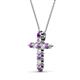 3 - Abella Amethyst and Diamond Cross Pendant 