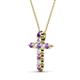3 - Abella Amethyst and Diamond Cross Pendant 