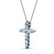 3 - Abella Blue Topaz and Diamond Cross Pendant 