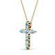 3 - Abella Blue Topaz and Diamond Cross Pendant 