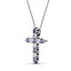 3 - Abella Iolite and Diamond Cross Pendant 