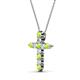 3 - Abella Peridot and Diamond Cross Pendant 