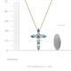 3 - Abella Blue Topaz and Diamond Cross Pendant 