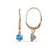 1 - Calla Blue Topaz (4mm) Solitaire Dangling Earrings 