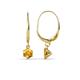 1 - Calla Citrine (4mm) Solitaire Dangling Earrings 