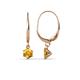 1 - Calla Citrine (4mm) Solitaire Dangling Earrings 