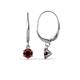 1 - Calla Red Garnet (4mm) Solitaire Dangling Earrings 
