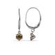 1 - Calla Smoky Quartz (4mm) Solitaire Dangling Earrings 