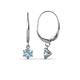 1 - Calla Aquamarine (4mm) Solitaire Dangling Earrings 
