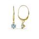 1 - Calla Aquamarine (4mm) Solitaire Dangling Earrings 