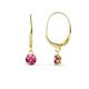 1 - Grania Pink Tourmaline (4mm) Solitaire Dangling Earrings 