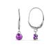 1 - Grania Amethyst (4mm) Solitaire Dangling Earrings 