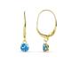 1 - Grania Blue Topaz (4mm) Solitaire Dangling Earrings 