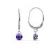 1 - Grania Iolite (4mm) Solitaire Dangling Earrings 