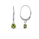 1 - Grania Peridot (4mm) Solitaire Dangling Earrings 