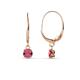 1 - Grania Rhodolite Garnet (4mm) Solitaire Dangling Earrings 