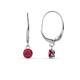 1 - Grania Ruby (4mm) Solitaire Dangling Earrings 