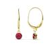 1 - Grania Ruby (4mm) Solitaire Dangling Earrings 