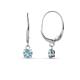 1 - Grania Aquamarine (4mm) Solitaire Dangling Earrings 