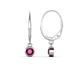 1 - Cara Rhodolite Garnet (4mm) Solitaire Dangling Earrings 