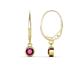 1 - Cara Rhodolite Garnet (4mm) Solitaire Dangling Earrings 