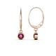 1 - Cara Rhodolite Garnet (4mm) Solitaire Dangling Earrings 