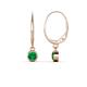 1 - Cara Emerald (4mm) Solitaire Dangling Earrings 