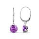 1 - Grania Amethyst (6.5mm) Solitaire Dangling Earrings 