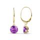 1 - Grania Amethyst (6.5mm) Solitaire Dangling Earrings 