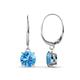 1 - Grania Blue Topaz (6.5mm) Solitaire Dangling Earrings 