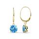 1 - Grania Blue Topaz (6.5mm) Solitaire Dangling Earrings 