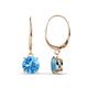 1 - Grania Blue Topaz (6.5mm) Solitaire Dangling Earrings 