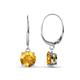 1 - Grania Citrine (6.5mm) Solitaire Dangling Earrings 