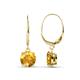 1 - Grania Citrine (6.5mm) Solitaire Dangling Earrings 