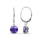 1 - Grania Iolite (6.5mm) Solitaire Dangling Earrings 