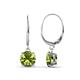 1 - Grania Peridot (6.5mm) Solitaire Dangling Earrings 