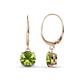 1 - Grania Peridot (6.5mm) Solitaire Dangling Earrings 