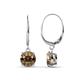 1 - Grania Smoky Quartz (6.5mm) Solitaire Dangling Earrings 