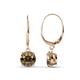 1 - Grania Smoky Quartz (6.5mm) Solitaire Dangling Earrings 