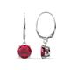 1 - Grania Ruby (6mm) Solitaire Dangling Earrings 