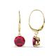 1 - Grania Ruby (6mm) Solitaire Dangling Earrings 