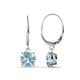 1 - Grania Aquamarine (6.5mm) Solitaire Dangling Earrings 