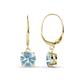 1 - Grania Aquamarine (6.5mm) Solitaire Dangling Earrings 